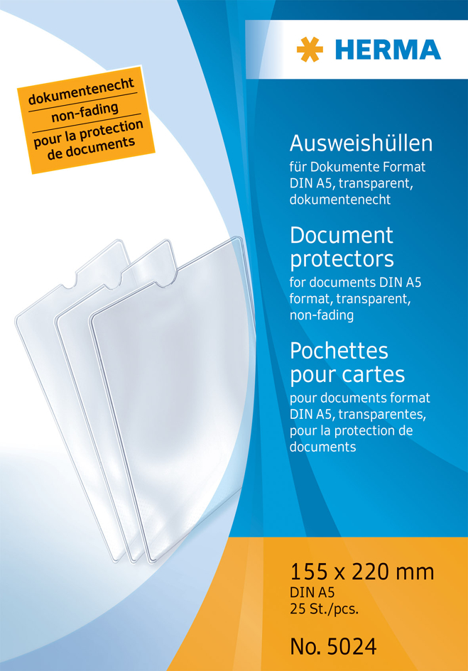 502458934c0ce910e HERMA Ausweishülle, PP, 1-fach, 0,14 mm, Format: 76 x 107 mm