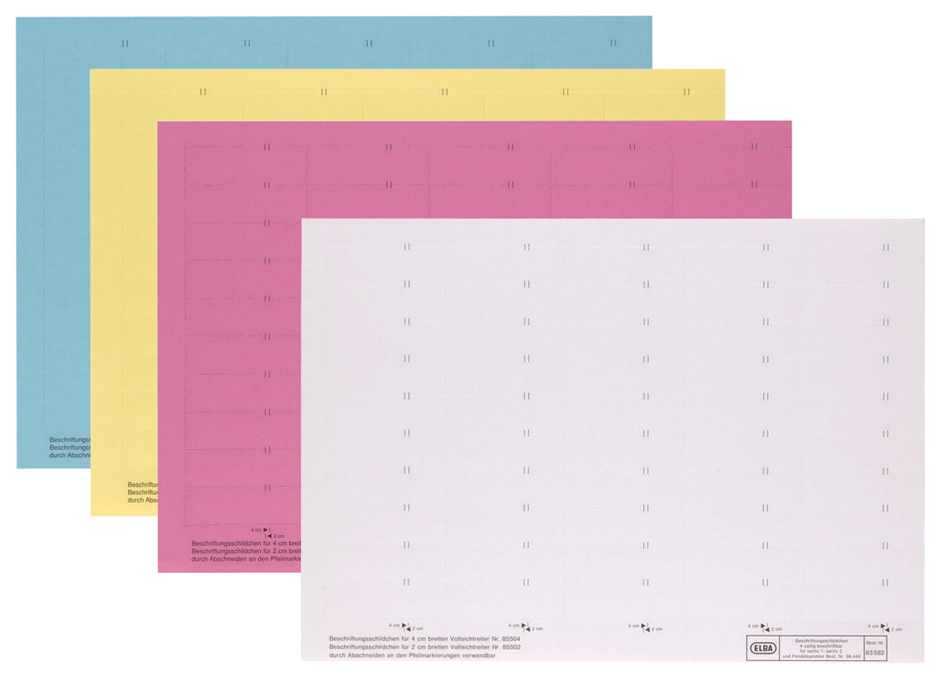 83582589343225e72c ELBA Beschriftungsschild für Sichtreiter, 4-zeilig, blau