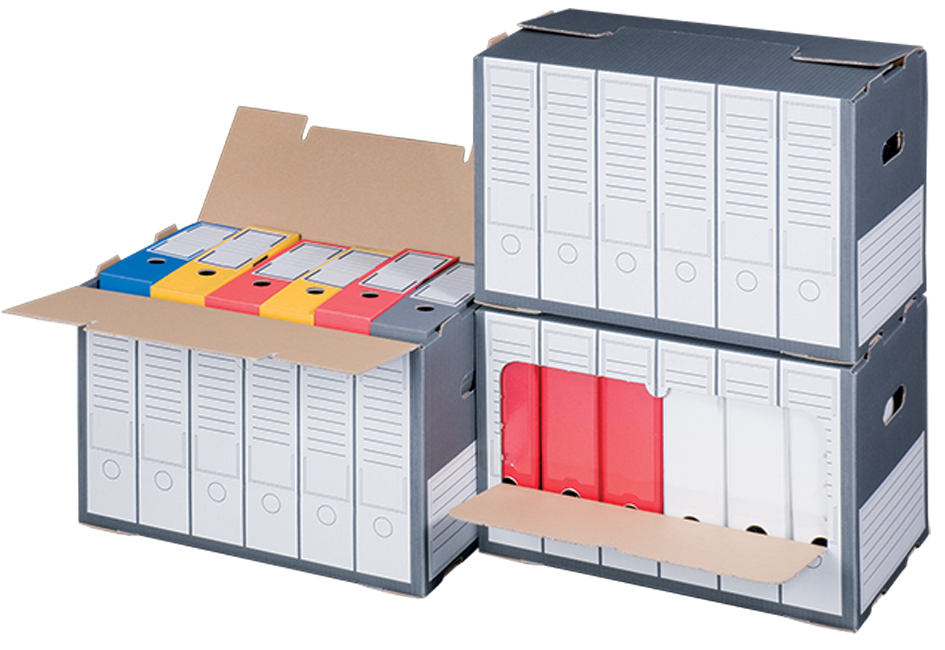 227160510589356b7339cd smartboxpro Archiv-Container, grau, mit perforiertem Deckel