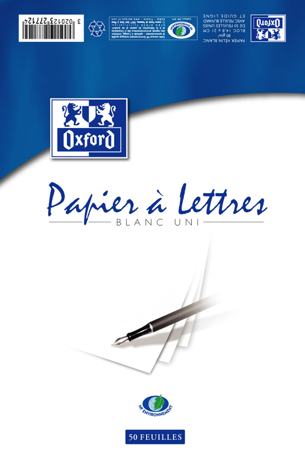 ha327712589321bfb974b Oxford Briefblock DIN A4, liniert, weiß