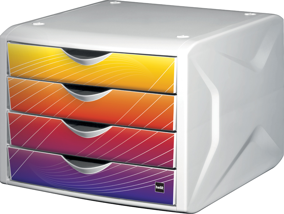 helit Schubladenbox Chameleon, 4 Schübe, Dekor priority