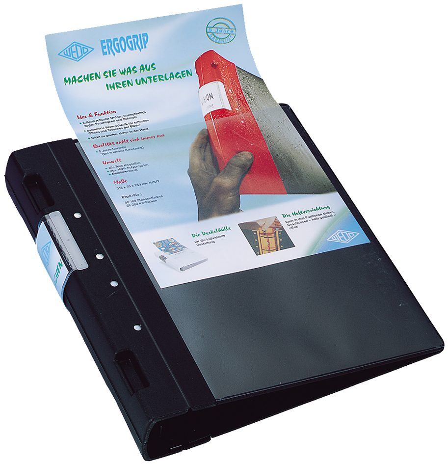 581800158934f18c9c06 WEDO ERGOGRIP Präsentations-Ordner, 38 mm, schwarz/blau
