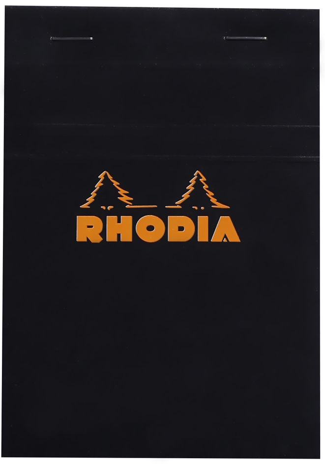 132009C_fac RHODIA Notizblock No. 13, DIN A6, kariert, schwarz