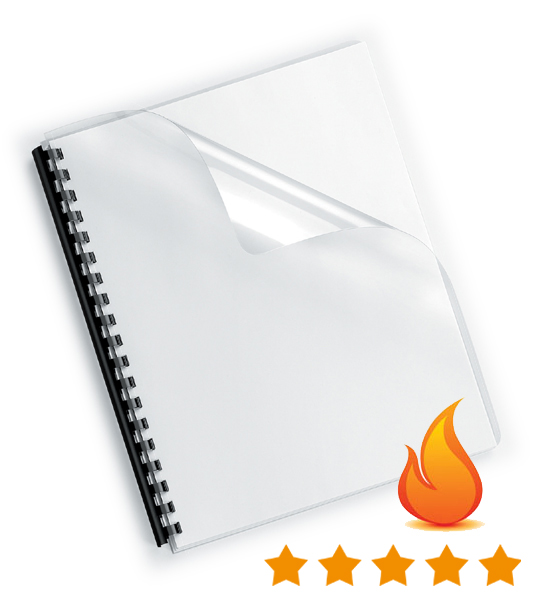 e51cdeff2b6ba957ffc33ac08a137530 hitzebeständige Deckelfolien A4 Fastback, transparent klar