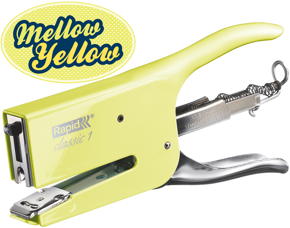 500049458935017882ef Rapid Heftzange Classic K1 Retro Mellow Jellow, hellgelb