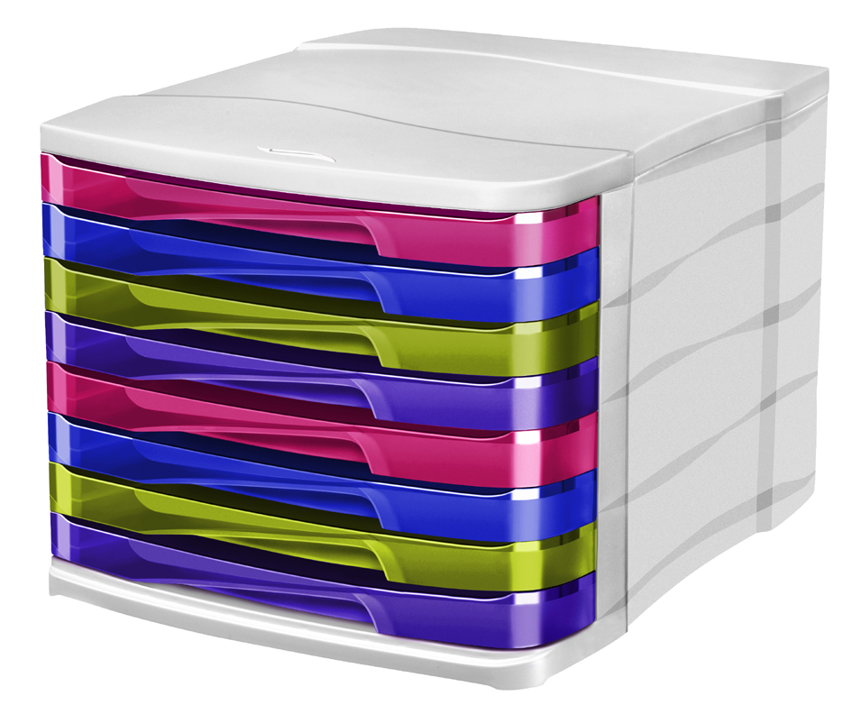 398HM_DT CEP Schubladenbox HAPPY, 4 Schübe, bunt