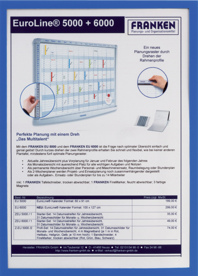 FRANKEN Magnet-Tasche FRAME IT X-tra!Line, DIN A4, rot