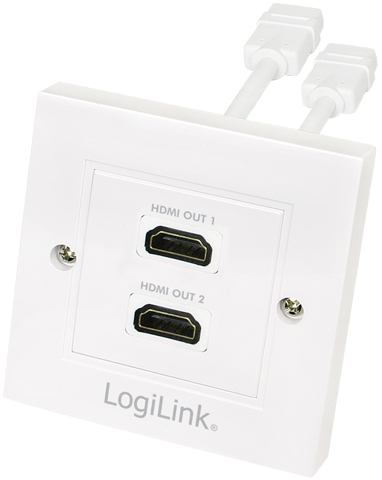 AH001558931dcfa55cb LogiLink Anschlussdose, 2 x HDMI, geschirmt, weiß