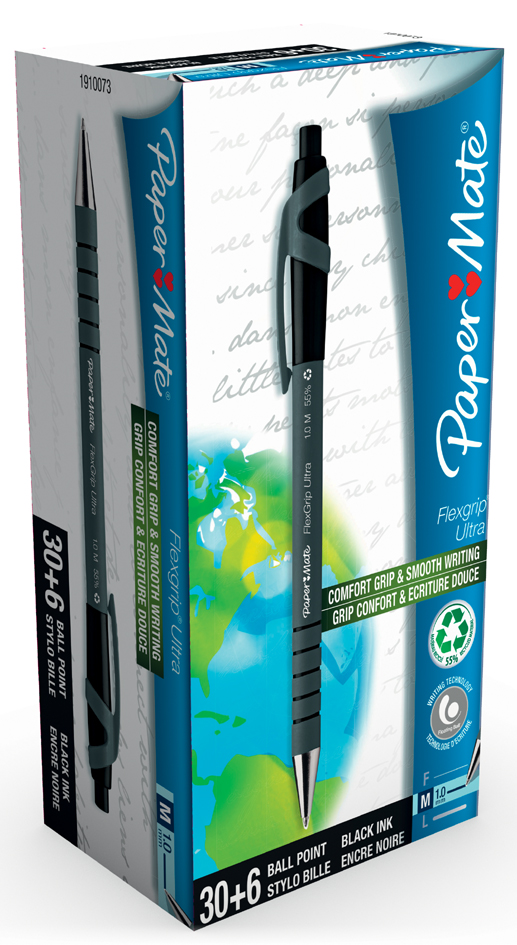 S1910073 Paper:Mate Druckkugelschreiber FlexGrip Ultra, schwarz