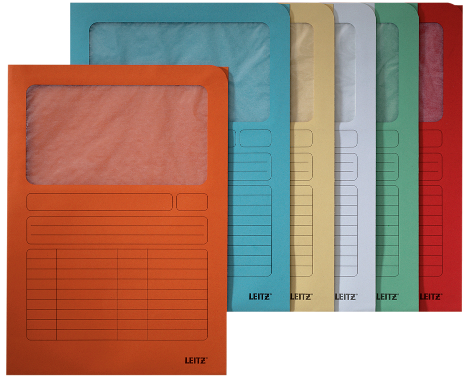 39505893618a85623 LEITZ Sichtmappe, DIN A4, Karton, mit Sichtfenster, rot