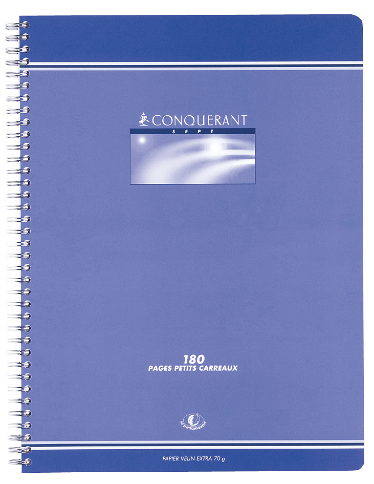 CONQUERANT SEPT Spiralbuch, 90 x 140 mm, kariert, 50 Blatt