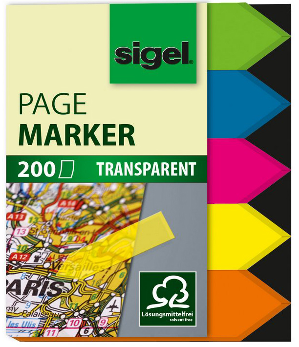 HN613 sigel Haftmarker Film Pfeil, 45 x 12 mm, 200 Blatt