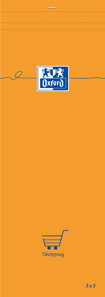 100106276-JPEG Oxford Notizblock, 74 x 210 mm, kariert, 80 Blatt, orange