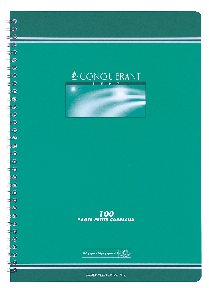 755258932153ba3c3 CONQUERANT SEPT Spiralbuch, 90 x 140 mm, kariert, 50 Blatt