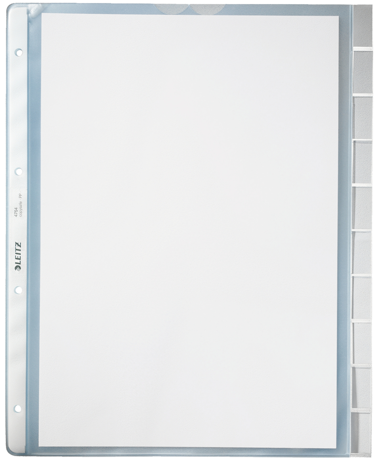 47540003-1 LEITZ Register-Prospekthülle, blanko, A4, PP, 10-teilig