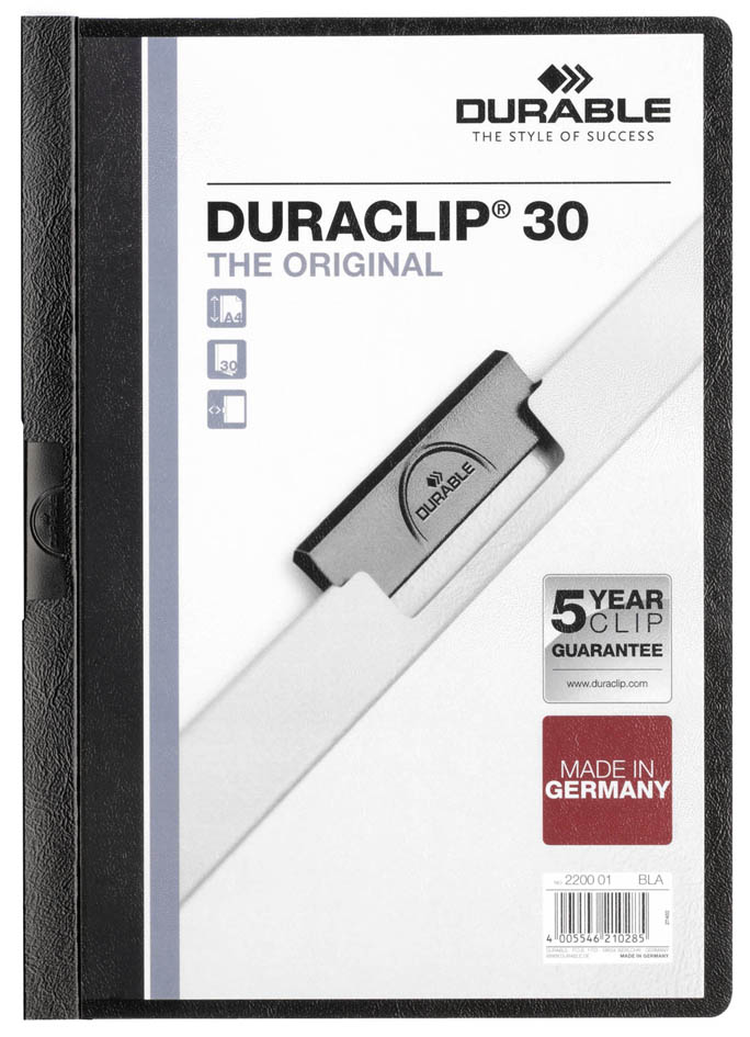2200-01-durable5893754518cf7 DURABLE Klemmhefter DURACLIP ORIGINAL 30, DIN A4, schwarz
