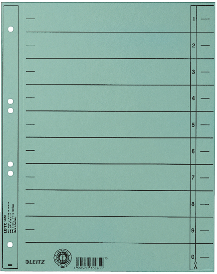 LEITZ Trennblätter, A4 Überbreite, Manilakarton 230g/qm,gelb