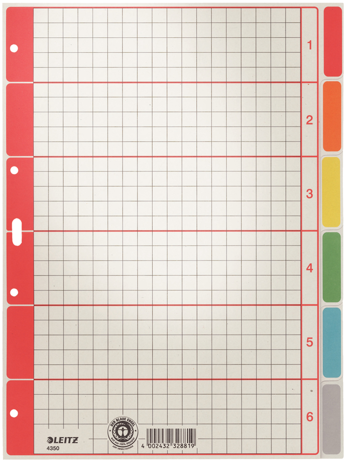 435000995893631793f97 LEITZ Karton-Register extrastark, blanko, A4, 10-teilig