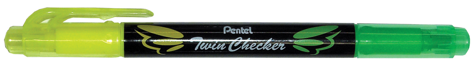 SLW8-GK589327d50bd83 Pentel Textmarker ´TWIN CHECKER´, 2 Spitzen, gelb/grün