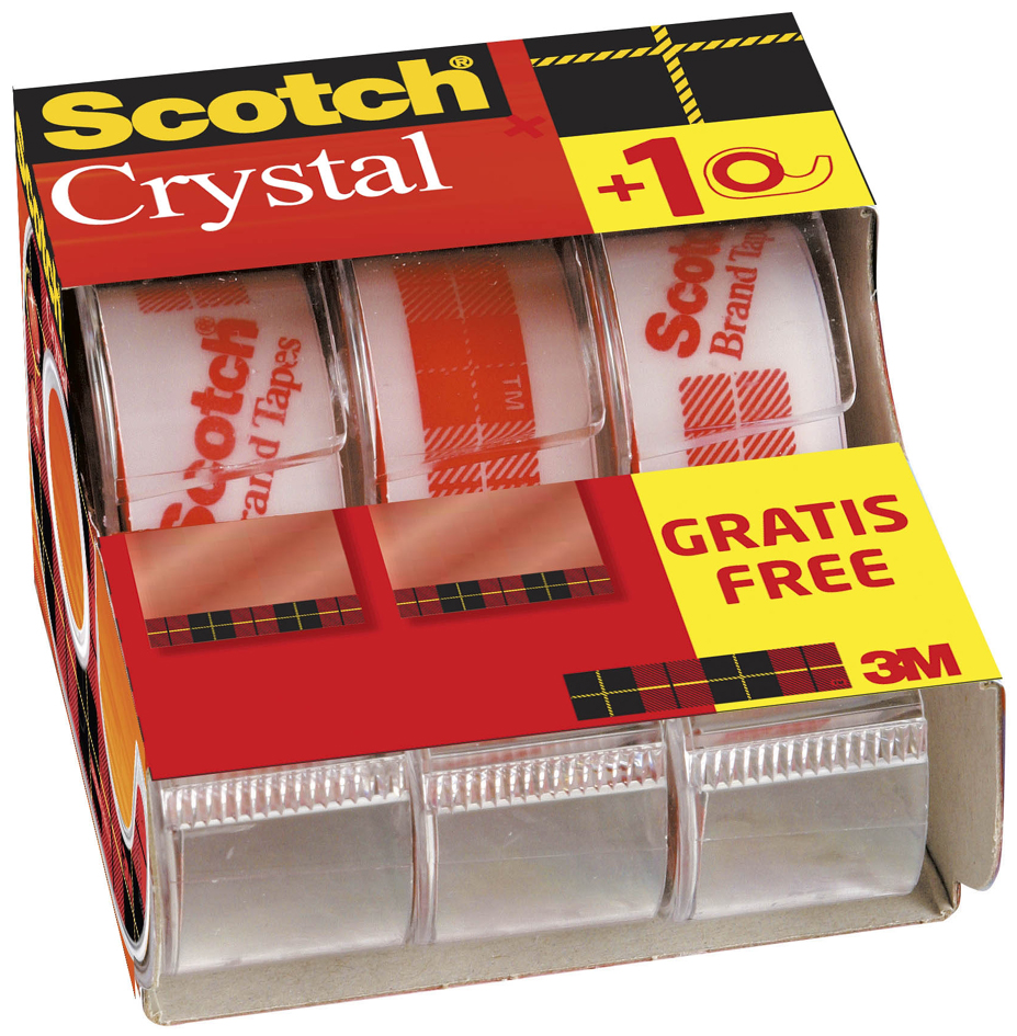 L2181589373daf3a1e Scotch Klebefilm Crystal Clear 600, Caddy Pack