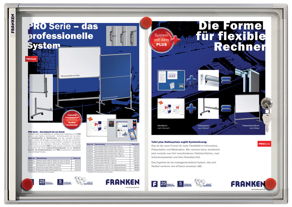 FSA258935249c387d FRANKEN Schaukasten X-tra!Line, 2 x DIN A4, Innenbereich