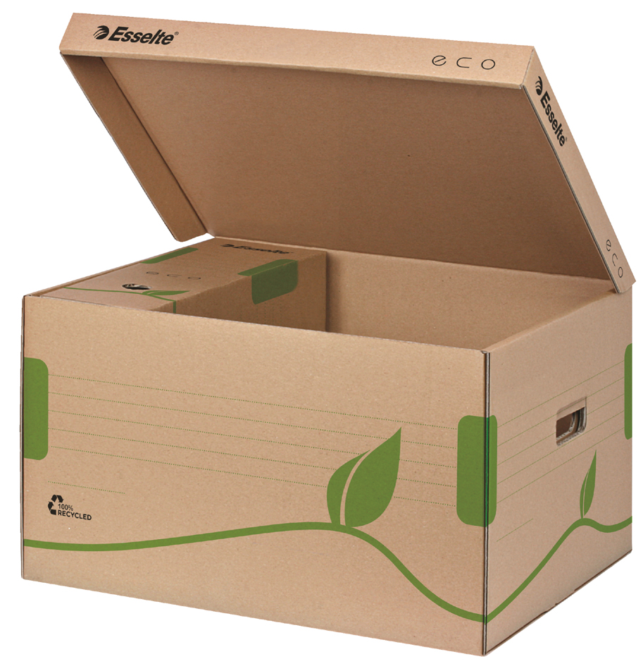 80623918 Esselte Archiv-Klappdeckelbox ECO, braun, für Format DIN A4+