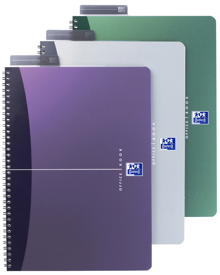 002406-farben Oxford Office Spiralbuch, DIN A5, kariert, 50 Blatt, PP