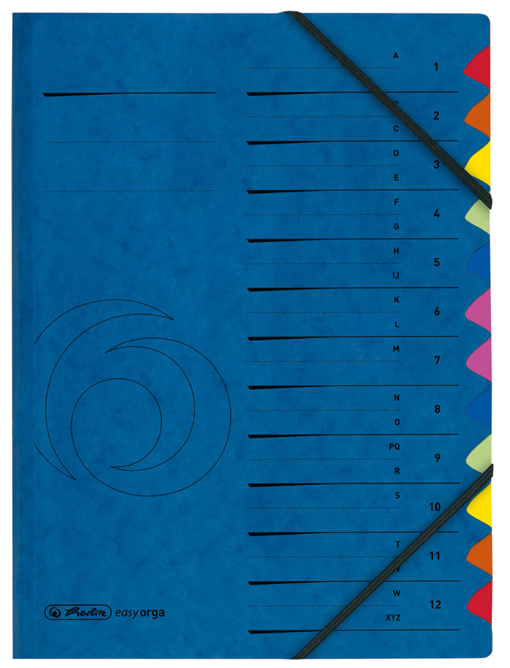 050011280031 herlitz Ordnungsmappe, DIN A4, Karton, 12 Fächer, blau