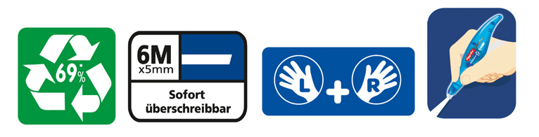 Exact-Liner_Eigenschaften Tipp-Ex Korrekturroller ´Exact Liner Ecolutions´, 5 mm x 6 m