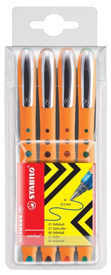 STABILO Tintenroller worker medium, 4er Etui