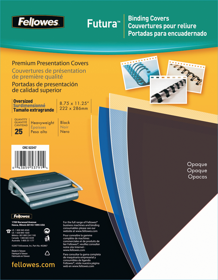 Futura Fellowes Deckblatt Futura, DIN A4, transparent, matt, aus PP