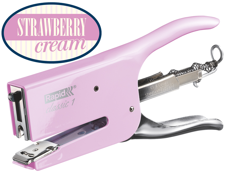 500049358935014aa6be Rapid Heftzange Classic K1 Retro Strawberry Cream, rosa