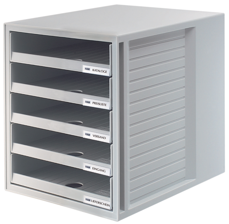 1401_11_1589b28c16f4c3 HAN Schubladenbox, 5 offene Schübe, Gehäuse: lichtgrau