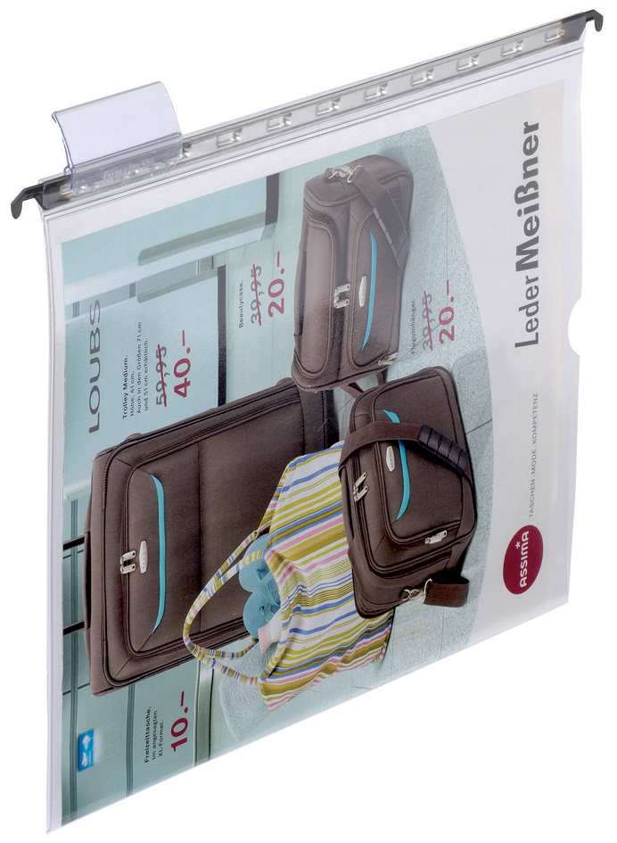 85498_A ELBA vertic 1 Hängesichttasche, glasklar, A4, aus PVC