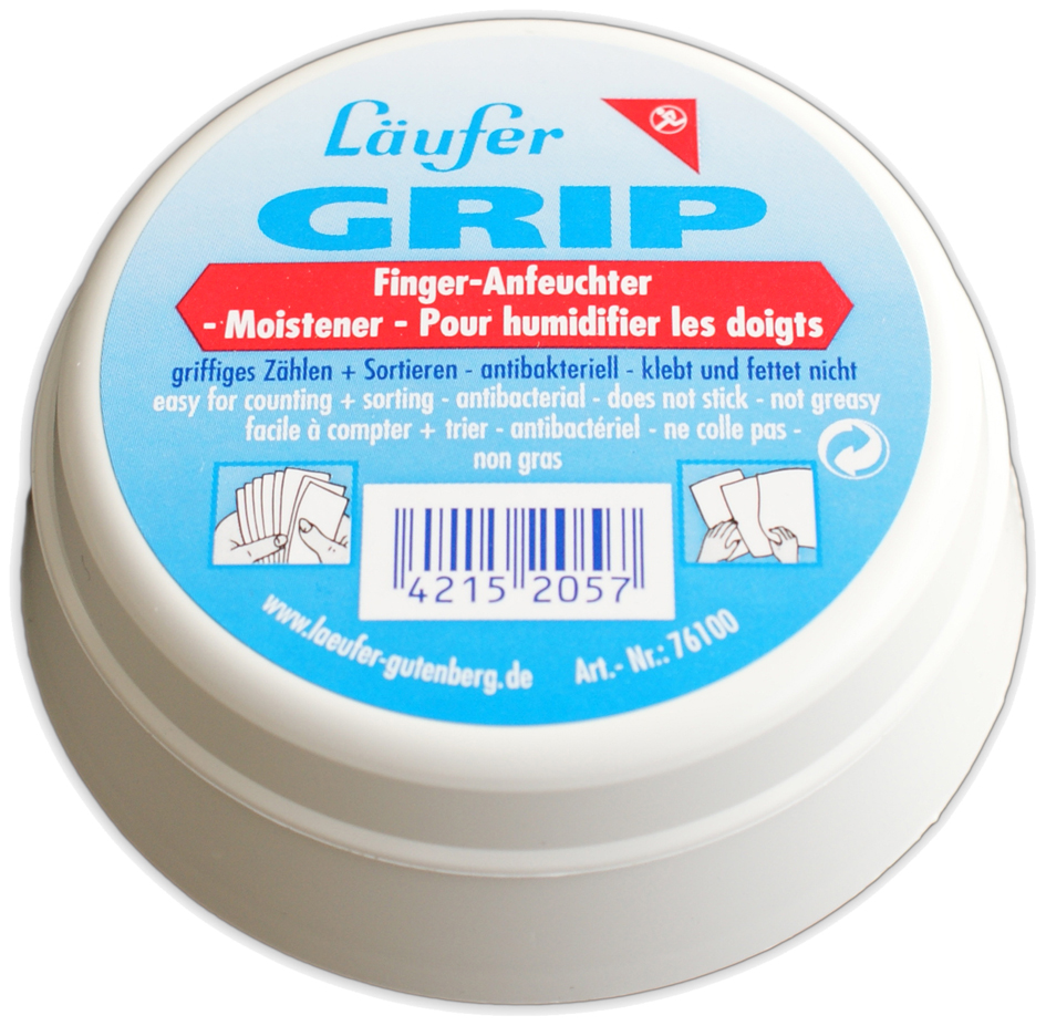 76100_Grip-Dose-NEU Läufer Fingeranfeuchter ´GRIP´ in Dose, Inhalt: 20 g