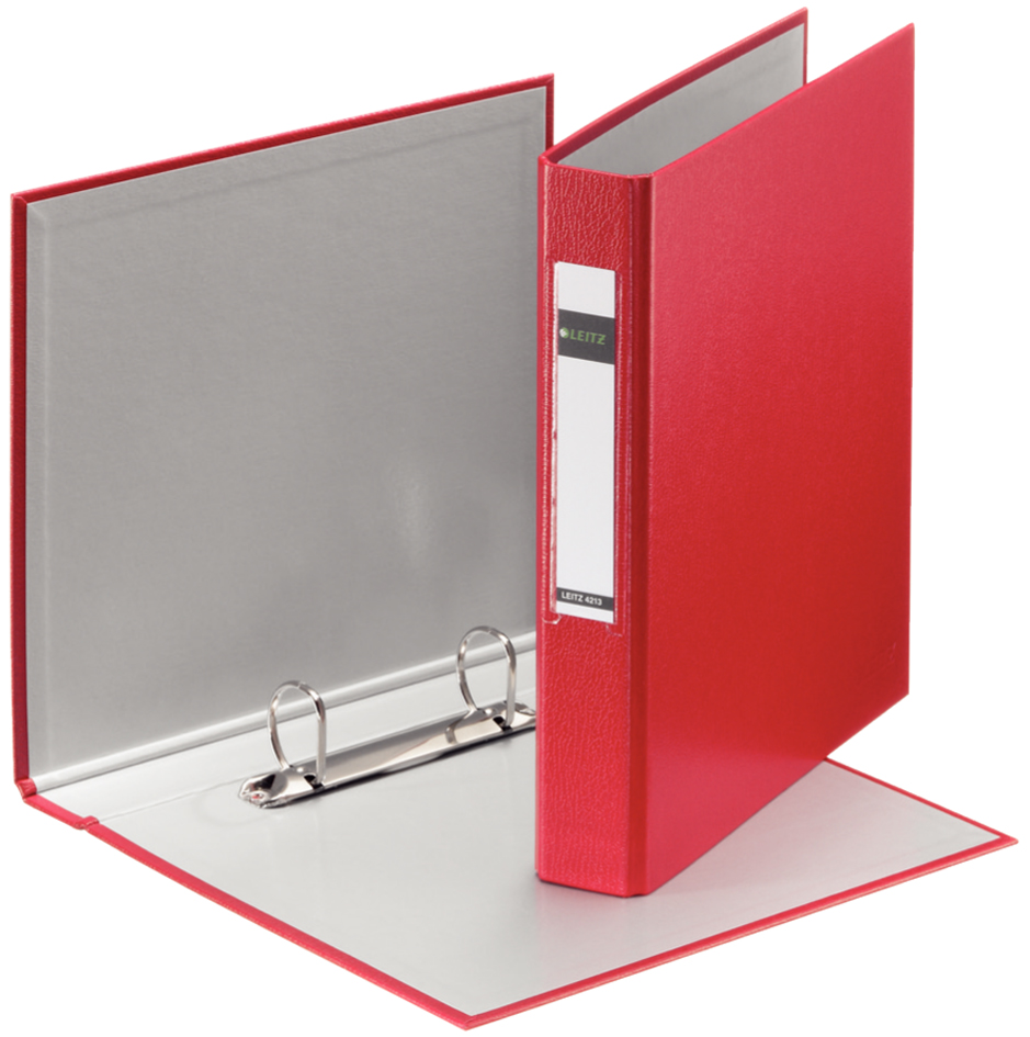42130025_v1 LEITZ Ringbuch Standard, DIN A5, rot, 2 D-Ring-Mechanik