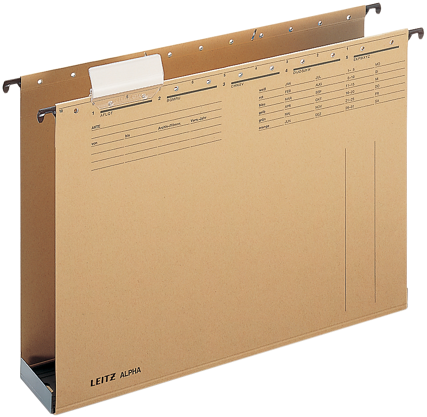 1941 LEITZ ALPHA Hängesammler, A4, Bodenbreite: 60 mm, natron