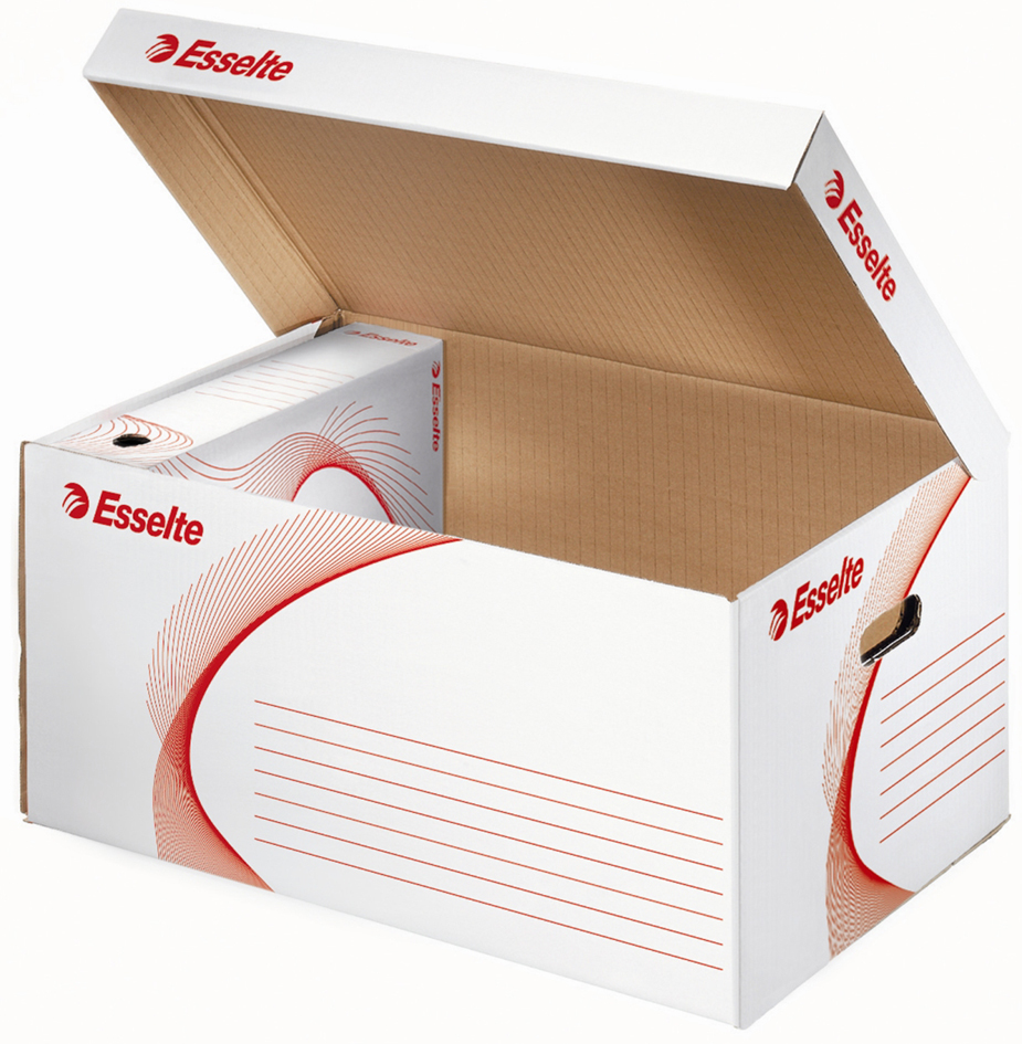 128900 Esselte Archiv-Klappdeckelbox, DIN A4, weiß