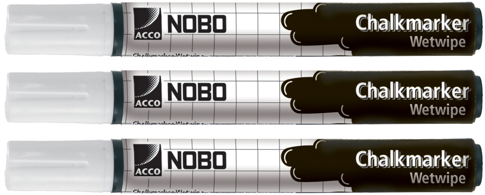 34438398 nobo Kreidemarker, nass abwischbar, weiß