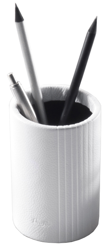 LaLinea_Stiftekoecher_weiss5893267986992 Läufer Stifteköcher LA LINEA, aus Leder, weiß