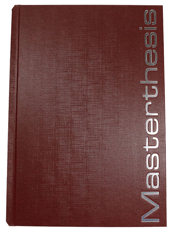 Bucheinband Hardcover NEWLINE, bordeaux, Prägung MASTERTHESIS - bordeaux - Masterthesis