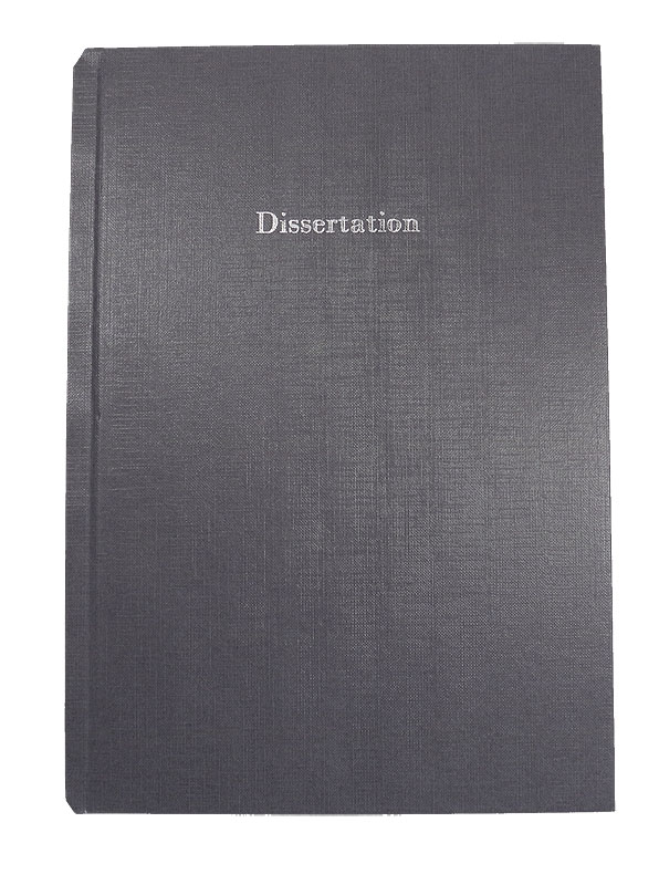 Bucheinband Hardcover ST, Prägung DISSERTATION, grau