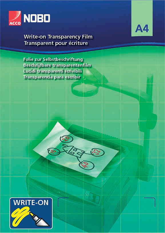 Schreibfolie nobo Schreibfolie, DIN A4, transparent, 120 my