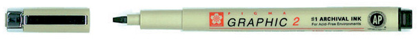 XSDK2 SAKURA Grafikstift PIGMA GRAPHIC 2, schwarz