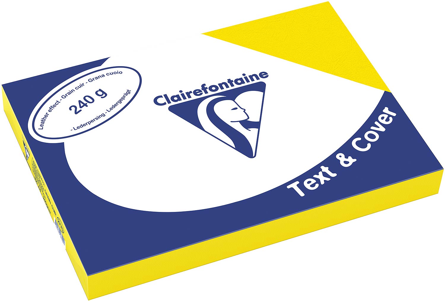 95848692ee637ccef7a294d0d76ec16b Clairefontaine Einbanddeckel, Lederstruktur, 240 g/m² - gelb - gelb