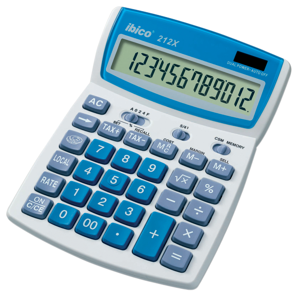 IB410086 ibico Tischrechner 212X, 12-stelliges LCD-Display