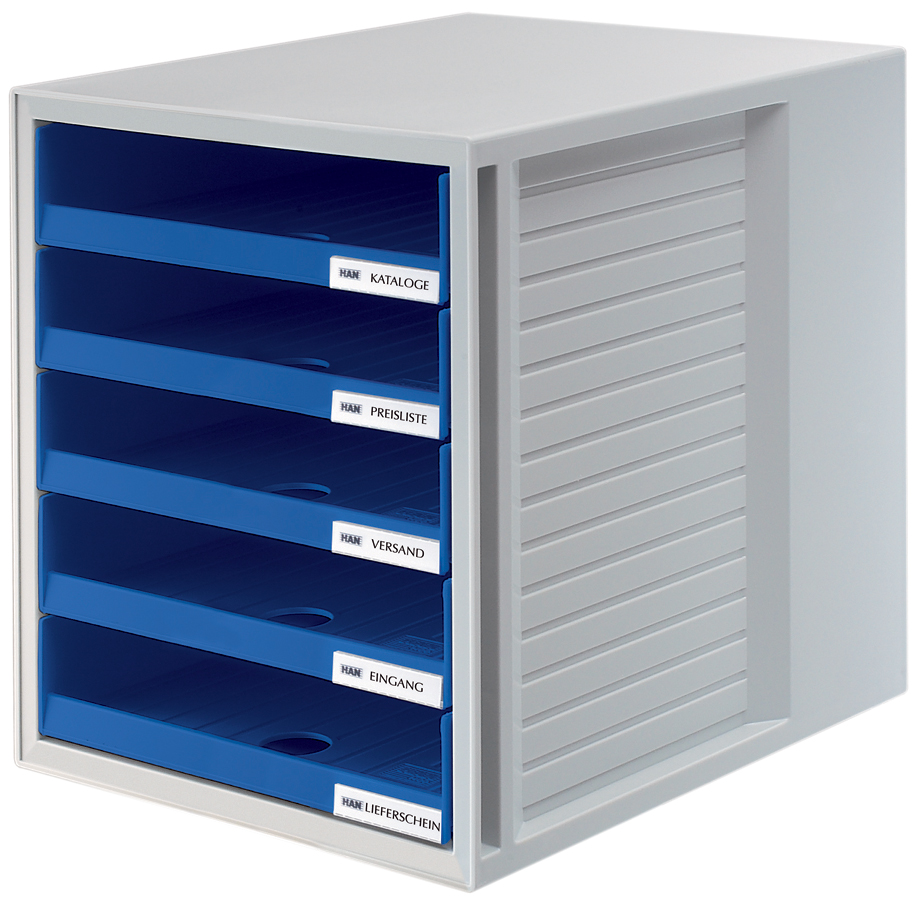 1401_14589b28c538adb HAN Schubladenbox, 5 offene Schübe, Gehäuse: grau