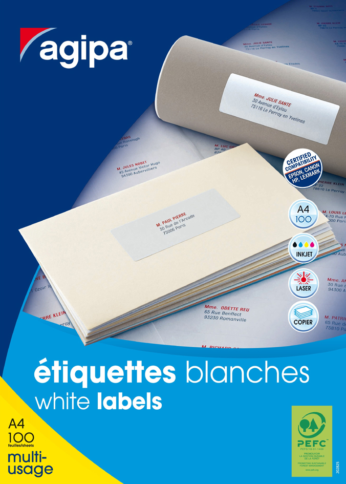 Boite_100f_MU589af9dbdc3e7 agipa Universal-Etiketten, 105 x 42 mm, weiß, rechteckig