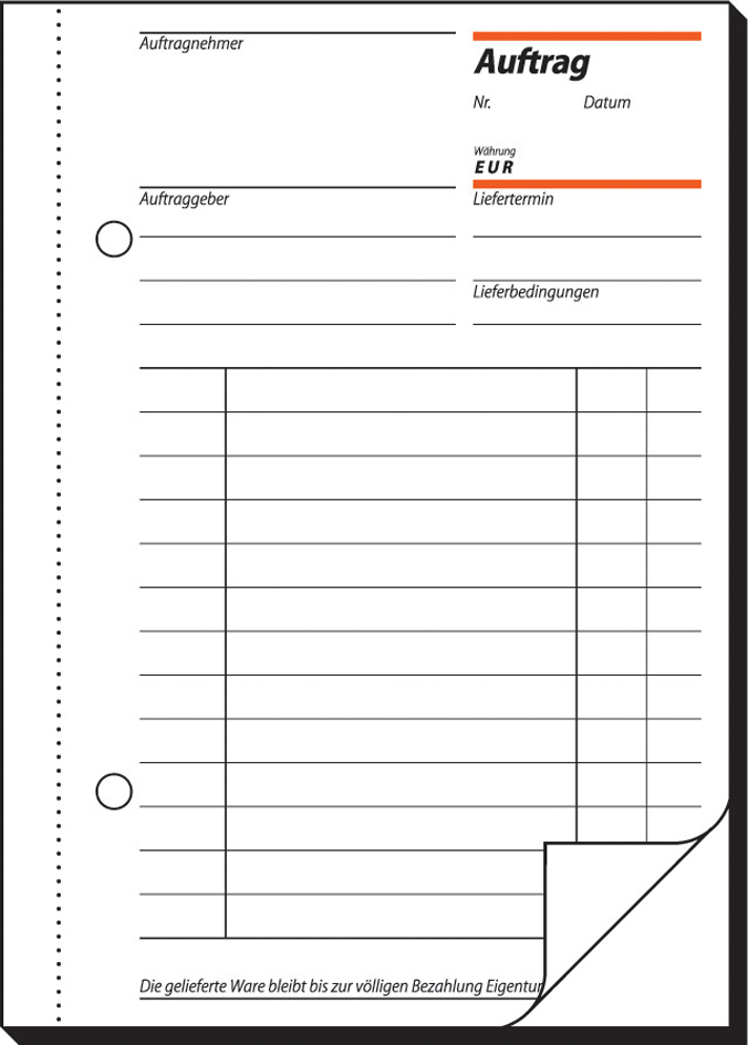 KAU62558936b99dc760 sigel Formularbuch ´Auftrag´, A5, 2 x 40 Blatt, SD