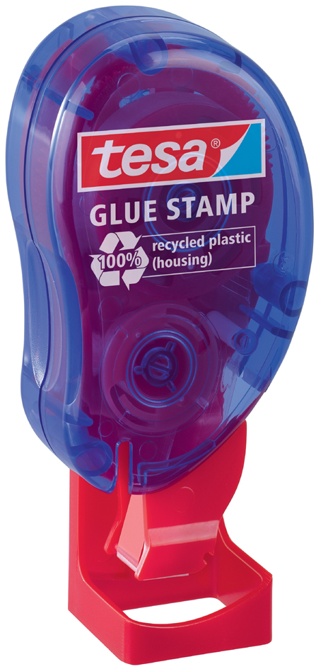 59099-GlueStamp_Seite tesa ecoLogo Klebestempel, 1.100 Klebepads, blau-transluzent